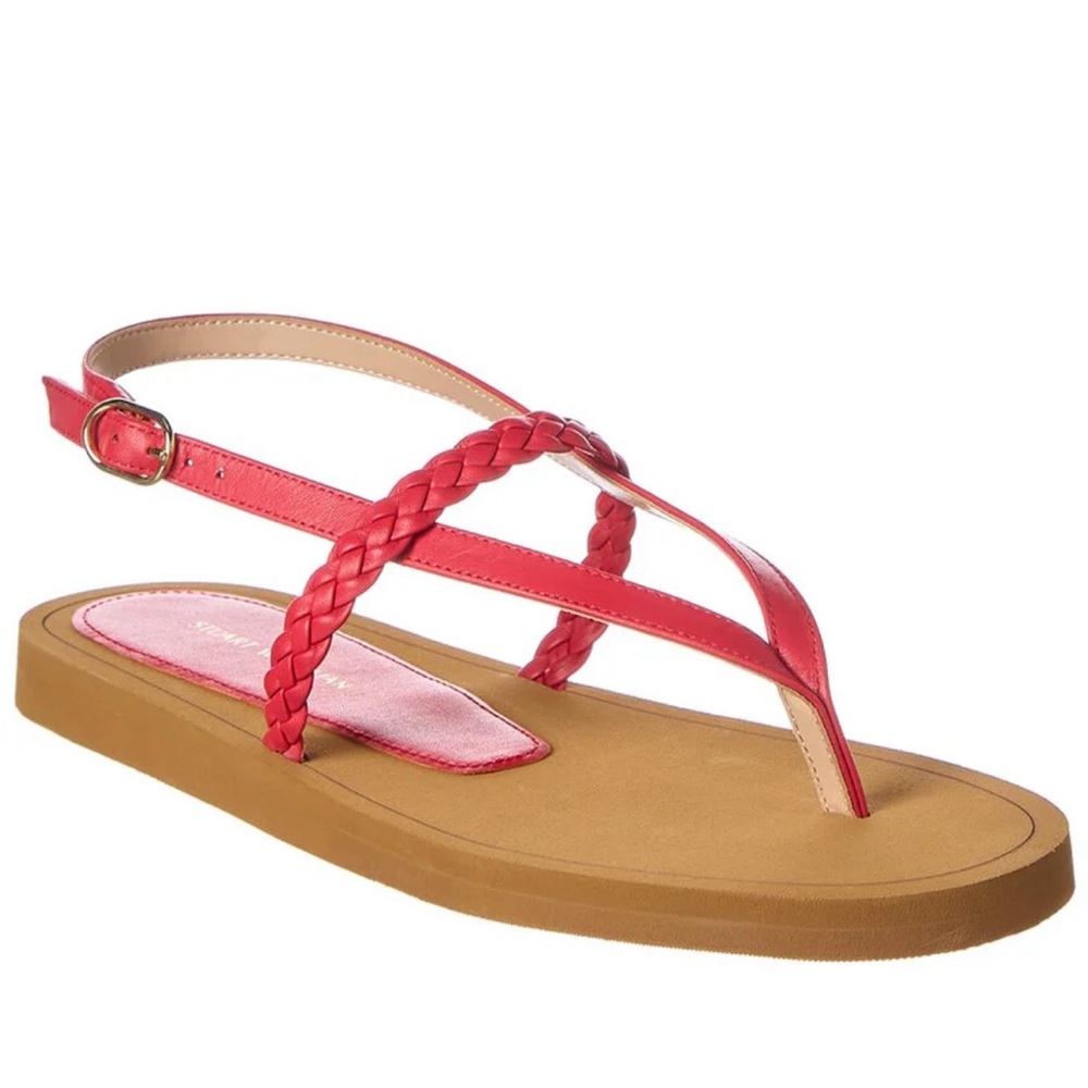 Stuart Weitzman Contempo Braid
Leather Sandal Red 8‎ NEW